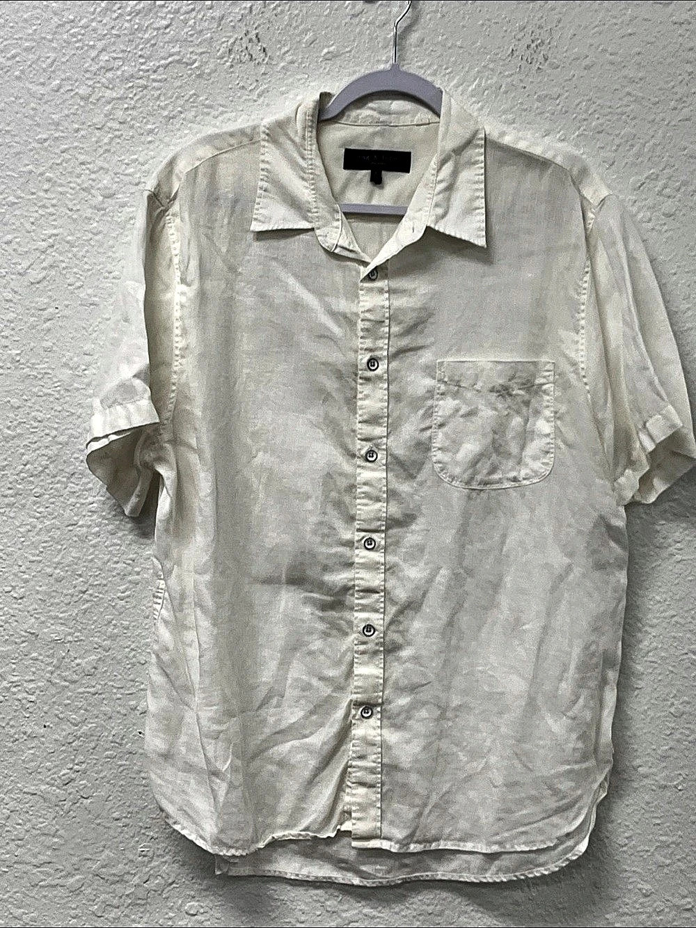 rag & bone Short Sleeve Button Down White Size Large Like New
#132449